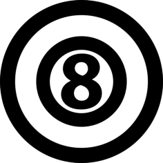 Number Eight Ball Sticker Outline Svg File, Free Vectors File